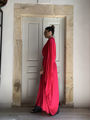 Long drapped dress stelios koudounaris fuchsia