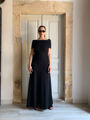 Black long strech cotton lycra dress