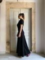 Black long strech cotton lycra dress