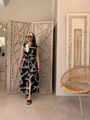 Black and white art silk printed shirtdress Alexia Raisi