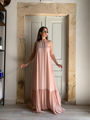 Pink nude shimmering long dress Miro