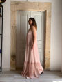 Pink nude shimmering long dress Miro