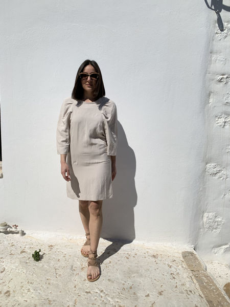 Beige linen mini dress Chicuel