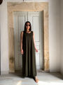 Khaki long cotton dress Parthenis