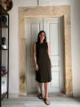 Khaki cotton short dress Parthenis