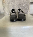 Peitho Zeus and Dione sandals black gold cotton cord