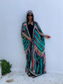 silk chiffon print transparent kaftan miranda konstandinidou