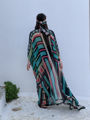silk chiffon print transparent kaftan miranda konstandinidou