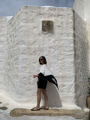 Silk crepe ivory poncho blouse Zeus Dione 
