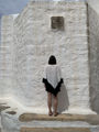 Silk crepe ivory poncho blouse Zeus Dione 